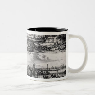 Holländer greifen auf dem Fluss Medway an Zweifarbige Tasse