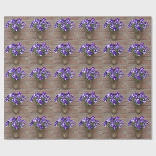 Holländer-Klotz mit lila blauem weißem Veilchen Geschenkpapier (Flach)