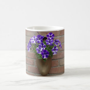 Holländer-Klotz mit lila blauem weißem Veilchen Kaffeetasse