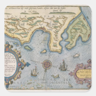 Holländergeschäftskarte der Ostsee Quadratischer Aufkleber