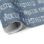 Holländisch frohe Weihnachten mit Sternen Geschenkpapier (Rolleneckpunkt)