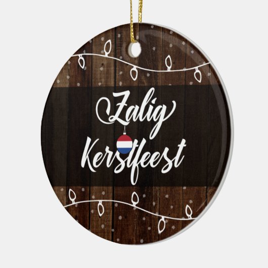 Holländisch frohe Weihnachten, Zalig Kerstfeest Ru Keramik Ornament (Links)
