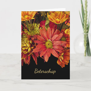 Holländisch Gute Besserung mit Herbstblumenarrange Karte