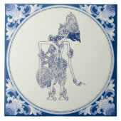 Holländisch-indonesische Schattenpuppe Delft Blauw Fliese (Vorderseite)