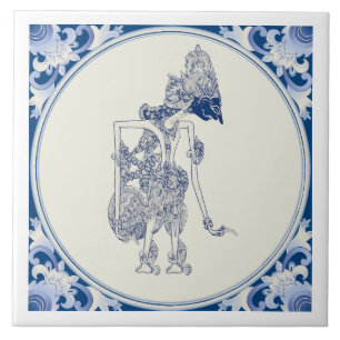 Holländisch-indonesische Schattenpuppe Delft Blauw Fliese
