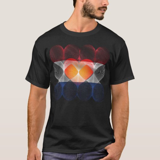Holländisch, Niederlande Flaggenherz T-Shirt (Vorderseite)
