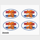 Holländisch Red White Blue Flag Orange Lion Team H Ovaler Aufkleber (Blatt)