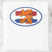 Holländisch Red White Blue Flag Orange Lion Team H Ovaler Aufkleber (Tasche)