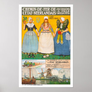 Holländische Ausbilder Vintage Reise Poster