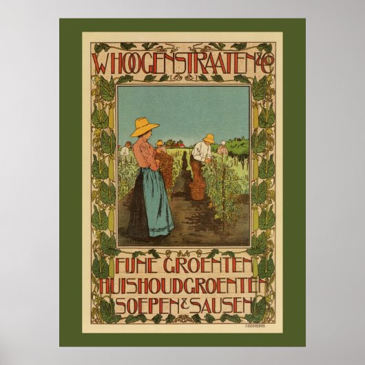 Holländische Belle Epoque-Gemüsespezialitäten Poster (Vorne)