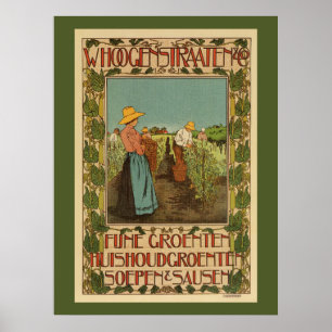 Holländische Belle-Epoque-Gemüsewerbung Poster
