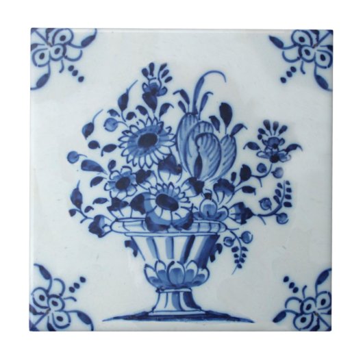 Holländische Delft Blume Arrangement Repro aus dem Fliese (Vorderseite)