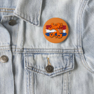 Holländische Flagge Orange Lion Team Holland Button