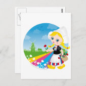 Holländische Frau Postkarte (Vorne/Hinten)