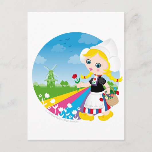 Holländische Frau Postkarte (Vorderseite)