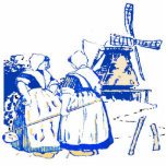 Holländische Frauen in Windmühle Freistehende Fotoskulptur<br><div class="desc">Holländische Frauen in Windmühle</div>