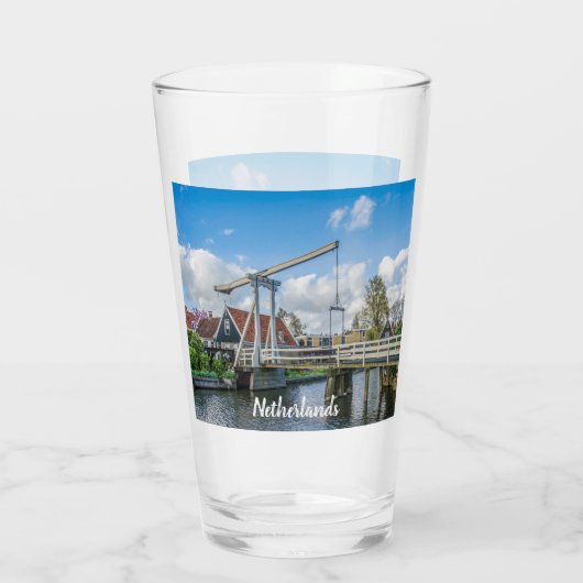 Holländische Holzbrücke Glas (Rückseite)