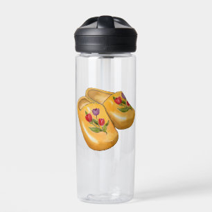 Holländische Holzschuhe mit Tulpen, Klompen, Holla Trinkflasche