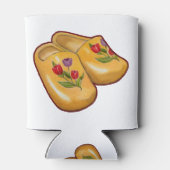 Holländische Holzschuhe, Tulpen, Holland, Kunst Dosenkühler (Rückseite)