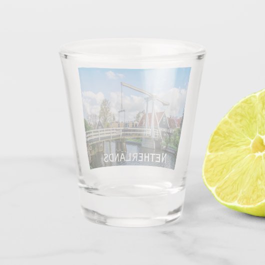 Holländische Hubholzbrücke Schnapsglas (Rückseite)