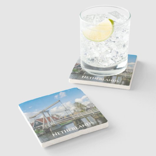 Holländische Hubholzbrücke Steinuntersetzer (Seitenansicht)