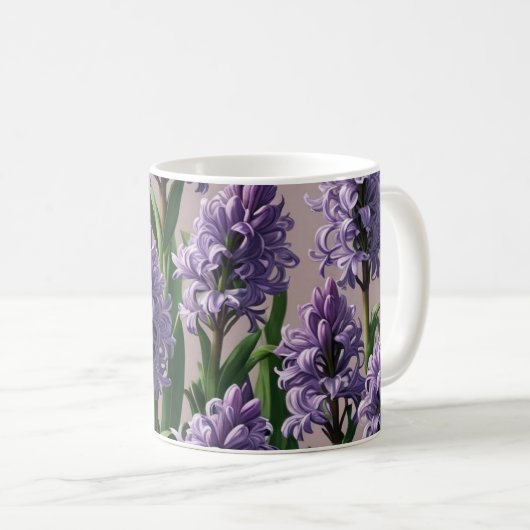 Holländische Hyacinth-Lila-Blumen Kaffeetasse (VorderseiteRechts)