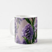 Holländische Hyacinth-Lila-Blumen Kaffeetasse (Vorderseite Links)