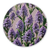 Holländische Hyacinth-Lila-Blumen Keramikknauf (Vorderseite)