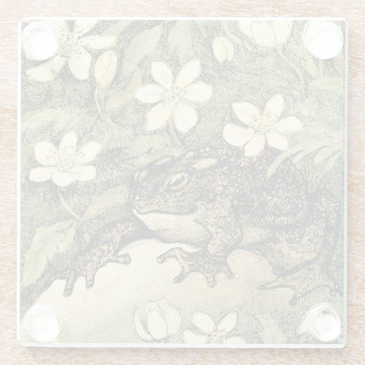 Holländische Jugendstil-Toad und Dogwood Glasuntersetzer (Rückseite)