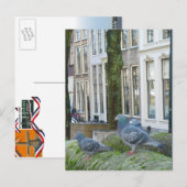 Holländische Kanalhäuser und Tauben Postkarte (Vorne/Hinten)