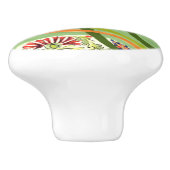 Holländische Kaninchen Grüne Kunst-Deco-Schublade  Keramikknauf (Seitenansicht)