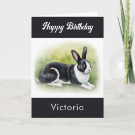 Holländische Kaninchen Tier Wasserfarbe Glücklich  Karte
