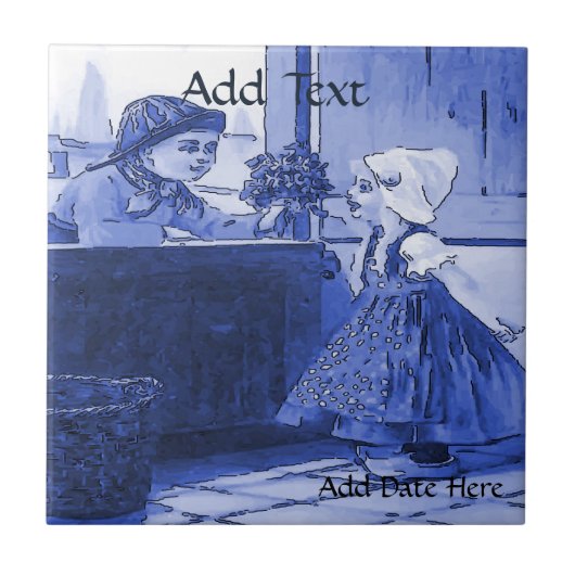 Holländische Kids Blume Tile, Niederländisch Look, Fliese (Vorderseite)