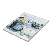 Holländische Kinder mit Gänse Fliese (Seite)