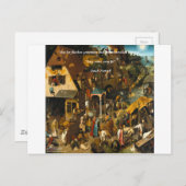 Holländische Kunst & berühmtes Proverb aus dem 16. Postkarte (Vorne/Hinten)