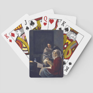 Holländische Künstlerin Vermeer Painting Girl Inte Spielkarten