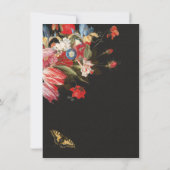 Holländische Meisterin Butterfly Floral Dark & Moo Einladung (Rückseite)
