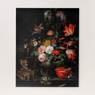 Holländische Ölgemälde noch Leben dunkle Blüte Puzzle