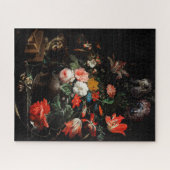 Holländische Ölgemälde noch Leben dunkle Blüte Puzzle (Horizontal)