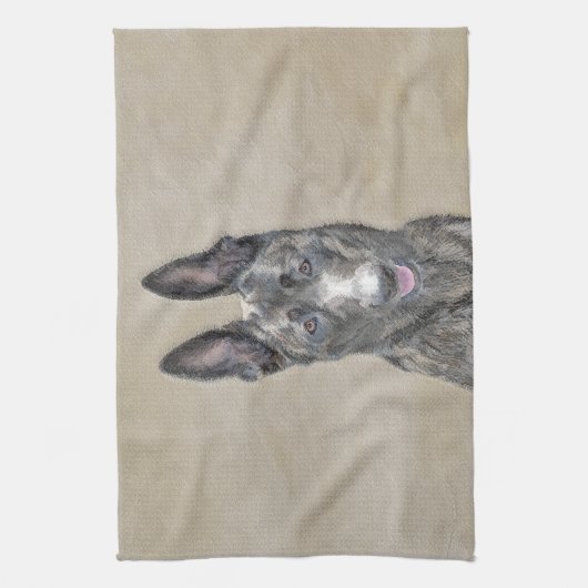 Holländische Schäfermalerei - Niedliche Original H Geschirrtuch (Vertikal)