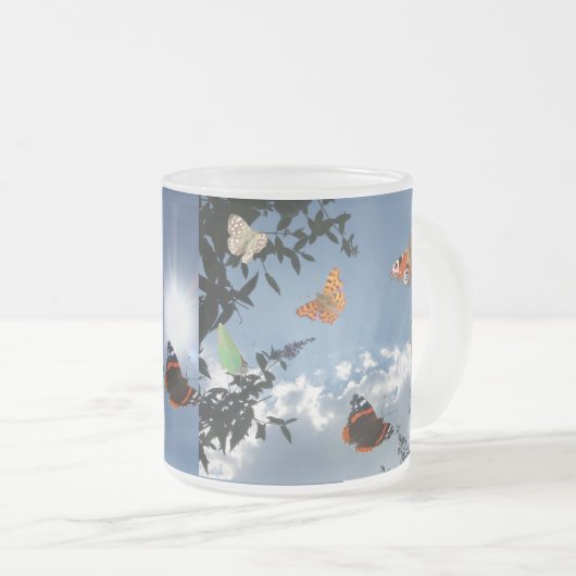 Holländische Schmetterlinge Mattierte Tasse aus Gl (VorderseiteRechts)