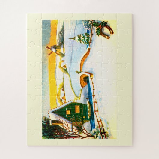 Holländische Schneeszene Puzzle (Vertikal)