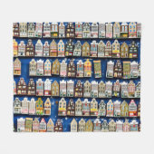 Holländische Souvenirs, Amsterdamer Straßenszene. Fleecedecke (Vorderseite (Horizontal))