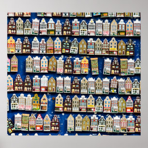 Holländische Souvenirs, Amsterdamer Straßenszene. Poster