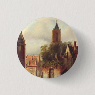 Holländische Stadtszene von Charles Leickert Lands Button