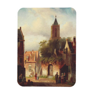 Holländische Stadtszene von Charles Leickert Lands Magnet