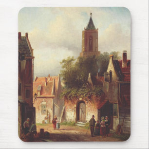 Holländische Stadtszene von Charles Leickert Lands Mousepad