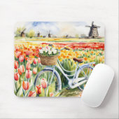 Holländische Tulips in Bike Basket Mousepad (Mit Mouse)