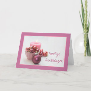 holländische Weihnachtsfeiertage in Rosa c Feiertagskarte