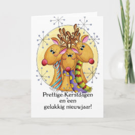 Holländische Weihnachtskarte - Reindeer - Prettige Feiertagskarte